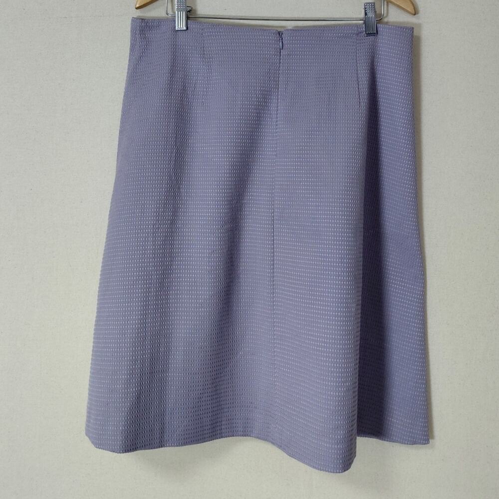 Ann Taylor Factory Purple Pleated Knee Length Stretch Skirt Women Size 12 - Picture 3 of 10